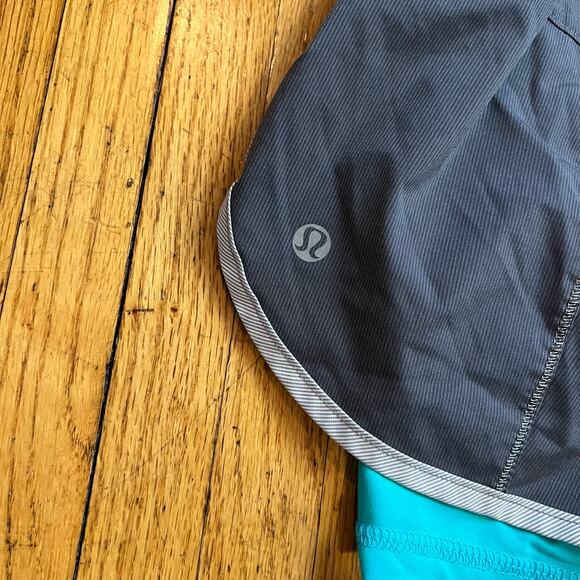 Lululemon Shorts Womens 6 Lined Running Shorts Gray Teal - Picture 3 of 7